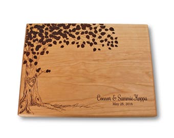 Personalized Cutting Board, Custom Cheese Board, Tree with Heart, Initials on Tree, Chopping Block, Wedding Gift, Retirement, Anniversary,