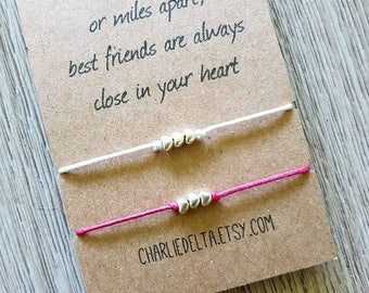 Friendship bracelet - set of two friendship bracelets - tie on bracelets - best friend gift - best friend bracelets - friendship bracelets