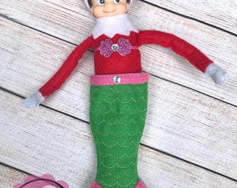 Mermaid Tail Blanket Elf Costume - Mermaid Costume - Elf Outfit - Christmas Elf Clothes - Elf Costume - Holiday Elf - 12" Doll Clothes - Pho
