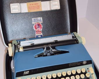 Vintage 1960's Smith Corona Sterling Two-Tone Manual Portable Typewriter w/Case