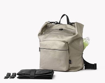 SALE 20.00 USD OFF Diaper bag backpack, Changing bag, Baby backpack diaper bag, Baby nappy bag, Unique diaper bags, Unisex diaper bag, Silve