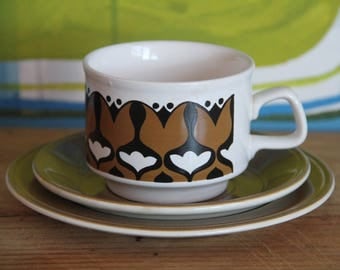 Vintage 1960's Staffordshire Ironstone Tea/Coffee Trio