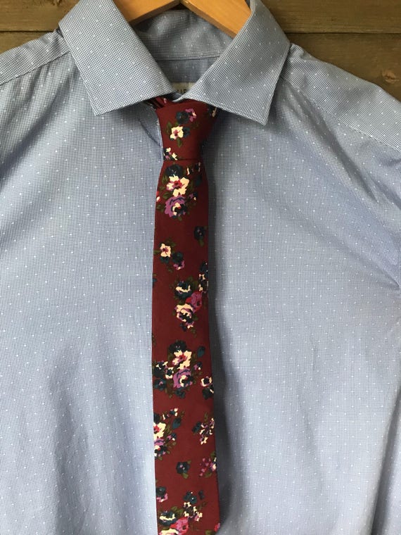 maroon floral ties