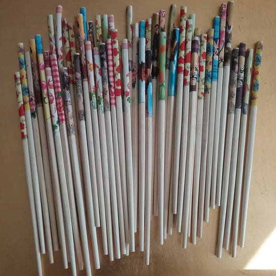 Decorated Wood Chopsticks Chopsticks for Crafts Stash