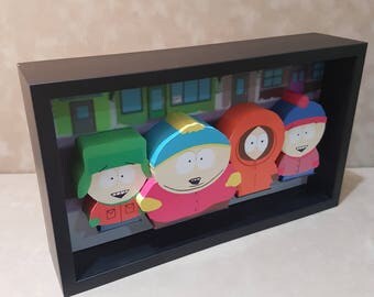 South Park, Eric Cartman, Kyle Broflovski, Kenny McCormick, Stan Marsh, Rocky Mountains, 3D Art, Pop up, Gift for Teenagers, Adults Cartoons