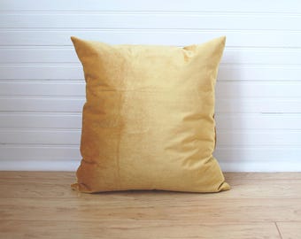 Mustard Velvet Pillow Mustard Yellow Pillow Mustard Pillow Yellow Velvet Jewel Toned Pillow Mustard Throw Pillow Dark Yellow Pillow