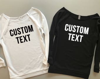 Custom Shirts for Women - Custom Bachelorette Party Shirts - Custom 3/4 Sleeve Shirts - Your Text Here - Custom Text - Bachelorette Shirts