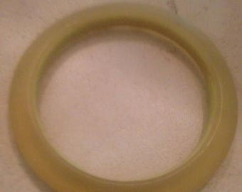 SALE Vintage Yellow Bracelet Frost Lucite Bangle Costume Jewelry