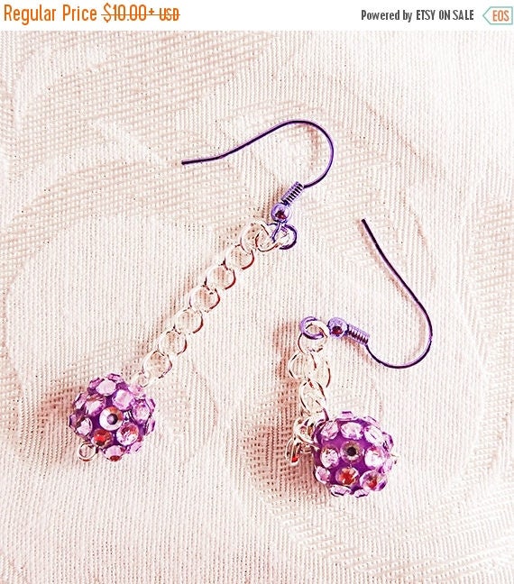 NOW ON SALE Purple Dangle Earrings Dangle earrings with