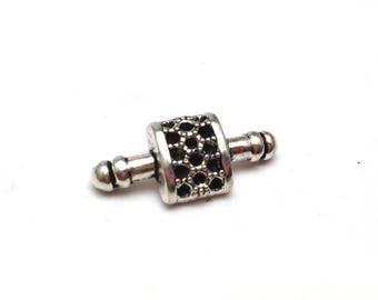 Tip for Buna cord silver-plated solid 26x12mm