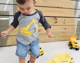 Construction birthday shirt, digger birthday shirt, construction t-shirt, digger shirt, construction birthday party, digger party