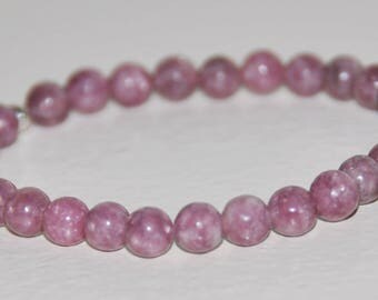 Pink Tourmaline Stretch Bracelet, October Birthstone, Pink Gemstone, Protection, Emotional Healing, Gift for Her, Simple Bead Bracelet
