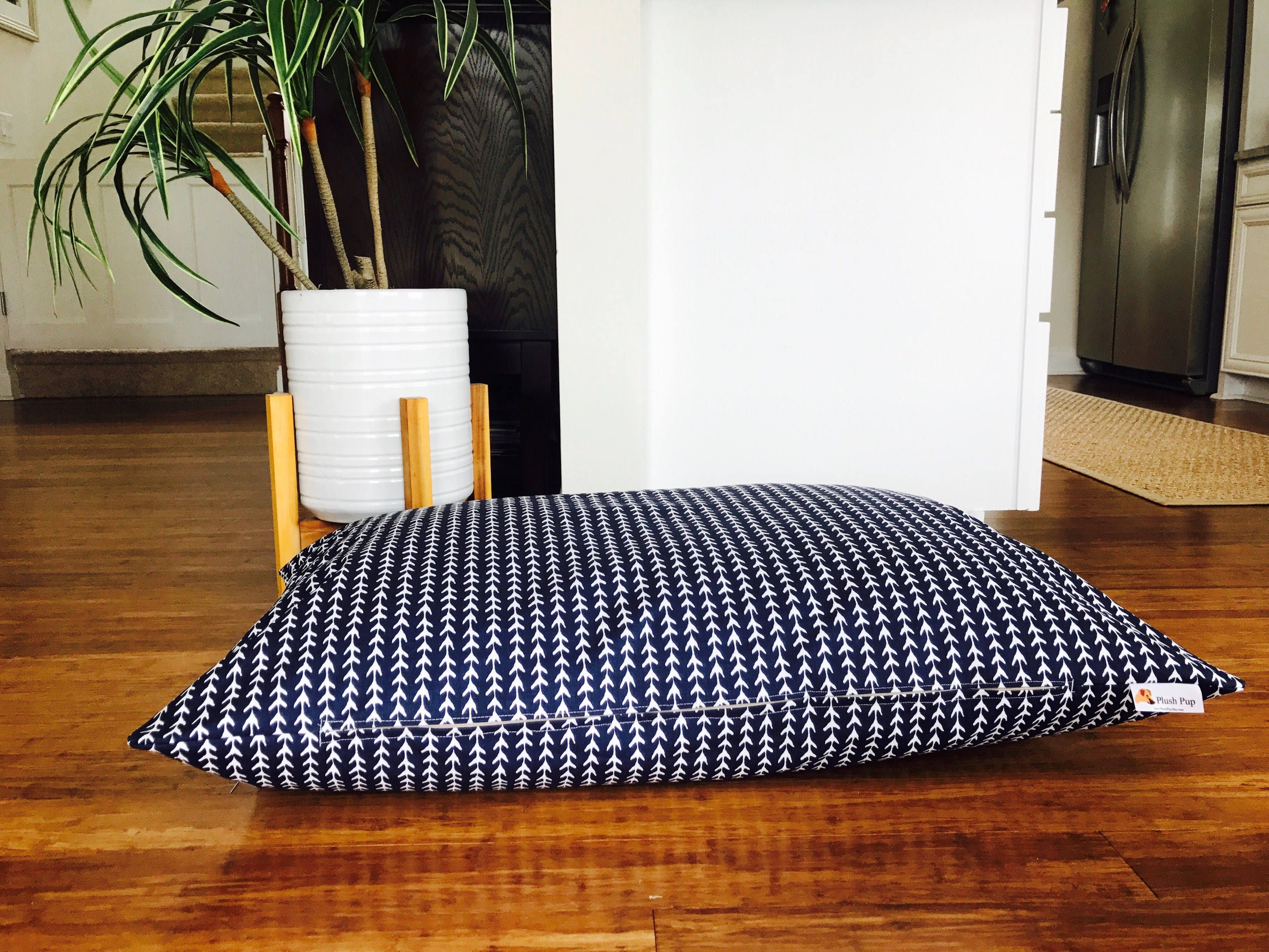 Blue Dog Bed Cover Nautical Dog bed Cover Blue Stripes Dog