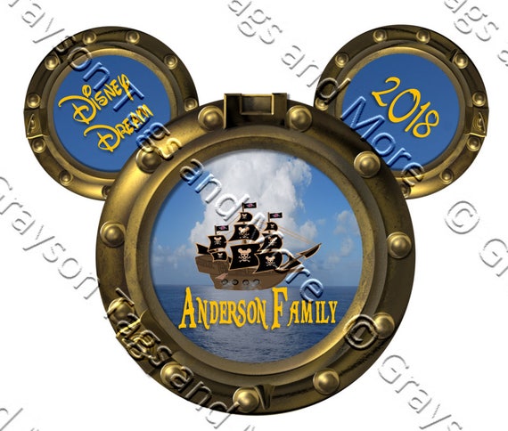 Personalized Porthole Pirate Ship Disney Cruise Door Laminated