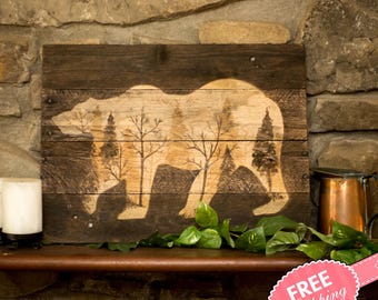 Log Cabin Art Rustic Wall Wood New For Home Decor Woodland Log Cabin Art Rustic Wall Wood New For Home Decor Woodland