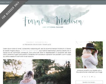 Blogger Template - Mobile Responsive & Dropdown Menu - INSTANT DOWNLOAD - Fearne Madison Theme
