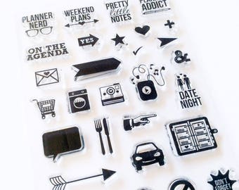 Planner Nerd Clear Stamps - Planner Stamps, Clear stamps, Stamp Set, To Do List, Planner Addict, Planning Stamps, Bullet Journal