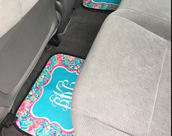 New Style Available** Monogrammed Lilly Pulitzer Inspired Car Mats! Personalized Floor Board Mat - Lil Mat