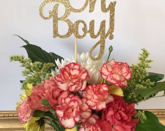 Oh Boy Centerpiece sticks, Baby Boy Table Decorations, Baby Shower Centerpiece, Baby Centerpieces, Oh Boy Decor, Baby Boy Shower (Set of 3)