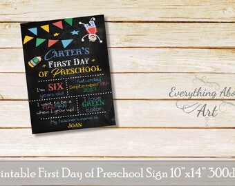 First day of Preschool sign, First day of school sign, Printable First of School Sign, Preschool Sign, Printable School Sign