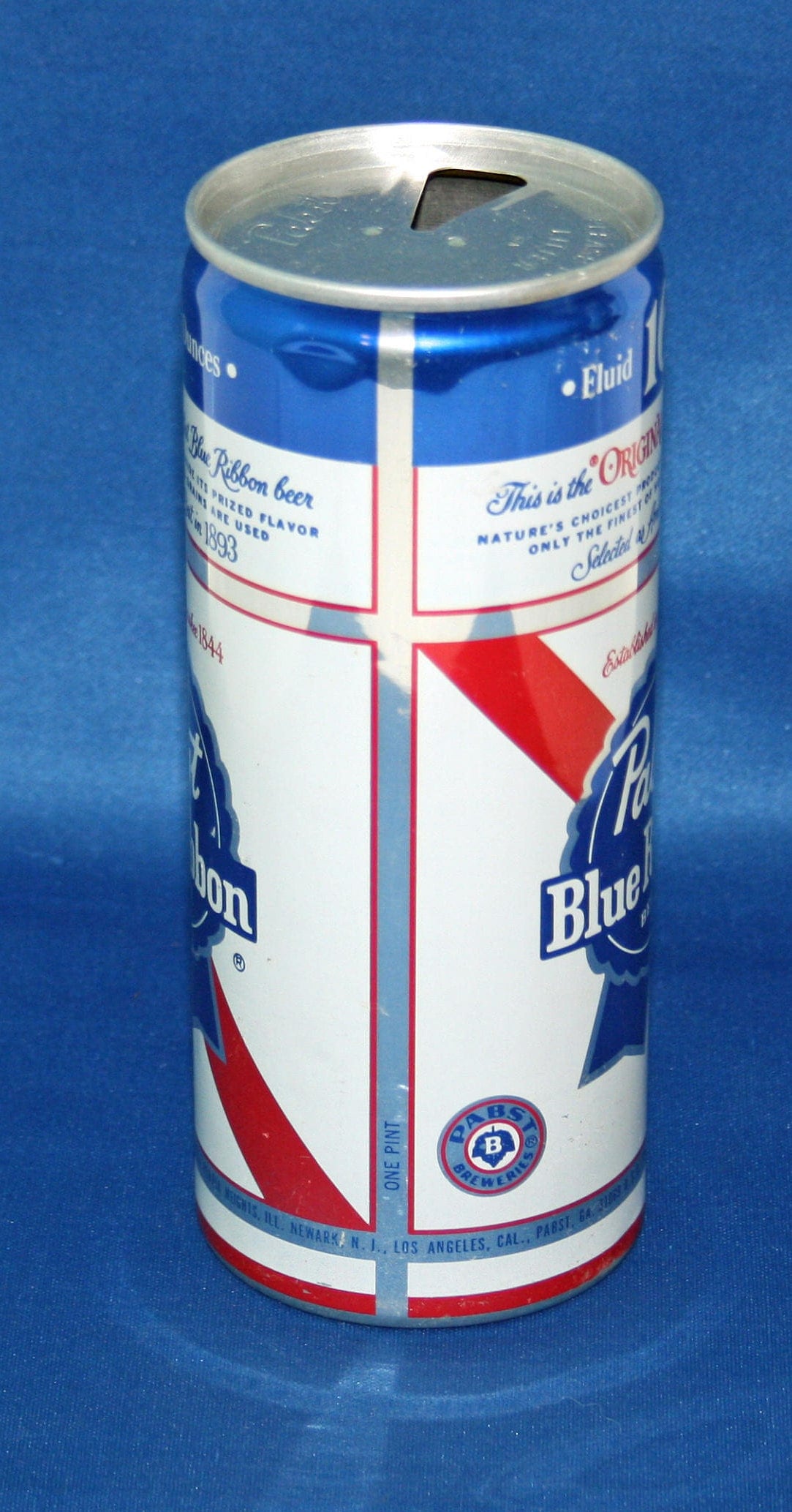 Vintage Pabst Blue Ribbon Beer Tapa Can Pull Tab Aluminum 1 Pint 16 Oz