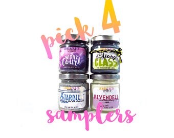 Pick Four 4oz Candles - Book Candles - Fandom Candles - 4oz Soy Wax Candles - LemonCakes Candle Co