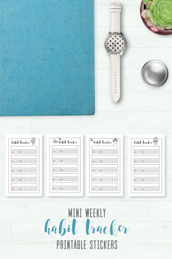 Download Mini Habit Tracker Weekly Printable Stickers Cricut SVG