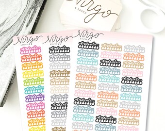 Hydrate Tracker Stickers- Daily Hydrate Tracker - Planner Stickers - Choose Colors - Choose Glossy, Matte HD