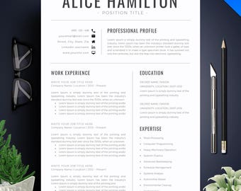 Resume Template With Photo / CV Template + Cover Letter | Instant Download | Teacher Resume | Professional and Creative Resume Template