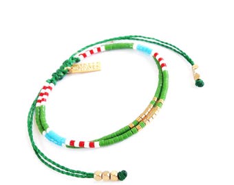 Summer Friendship bracelet, best friend bracelets, colorblock adjustable bracelet ,stackable bracelets
