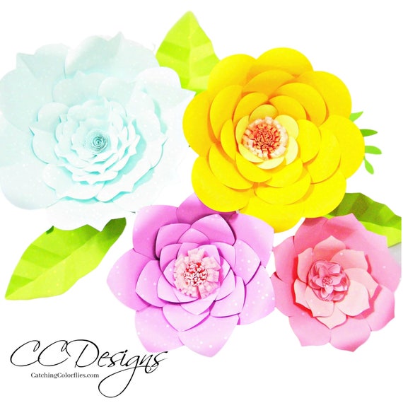 Giant Paper Flower Templates- DIY Printable Flower Templates- DIY Paper ...