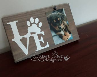 Dog Picture Frame.Dog Frame.Pet Picture Frame.Love Paw Frame.Paw Print Picture Frame.Dog Lover.Dog Decor.Dog Lover Gift.Dog Photo Frame
