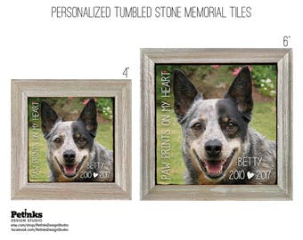 Pet Memorial Stone Framed Tile, Personalized Pet Memorial, Pet Memorial Gifts, Pet Loss Gifts, Pet Photo Tile, Custom Pet Memorial