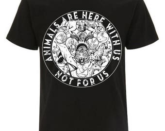 Vegan T-Shirt "Here With Us" Anticarnist Vegan Clothing