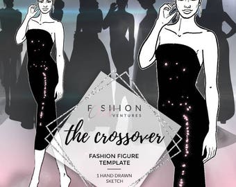 The Crossover | Fashion Template, Fashion Illustration, Croquis, Fashion drawing