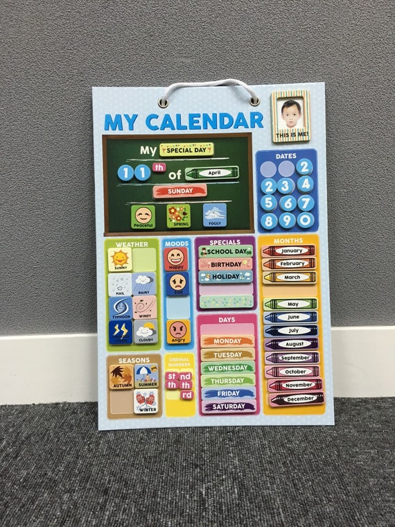 Calendar educational board white board preschool