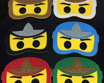 6 Pc Lego Ninjago Felt Masks Party Supplies Birthday Party Favor Costume