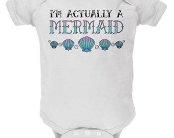 Halloween I'm Actually a Mermaid Soft Baby One Piece