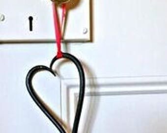 Hand-forged Heart with ribbon