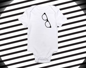 Hanging Glasses Baby Bodysuit | Boys Graphic Tee | Newborn Infant Toddler | Baby Shower Gift | TKR058