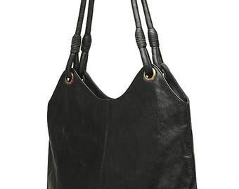 Black Leather tote - black leather bag - leather bag - Leather tote - Large leather tote - leather totes - black leather tote