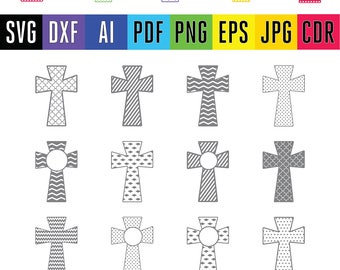 Christian Cross SVG Cross Cut File Dxf Svg files Monogram Frames for Vinyl Cutters Screen Printing Silhouette Cricut Die Cut Machines