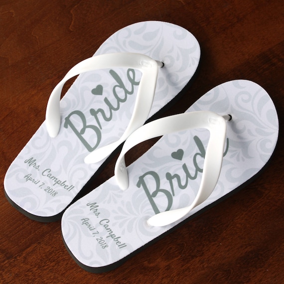 flip flops that say bride