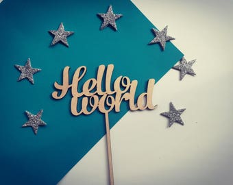 Baby shower cake topper oh baby boy girl hello world cake topper happy birthday 1th birthday cake topper baby shower cake topper birthday