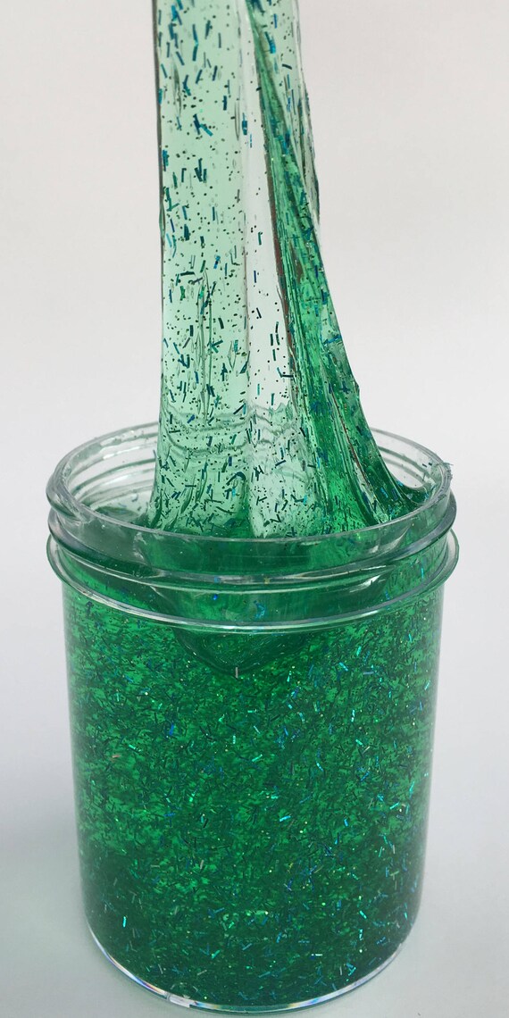 Green Holographic Glitter Slime 4 oz. 113 g.