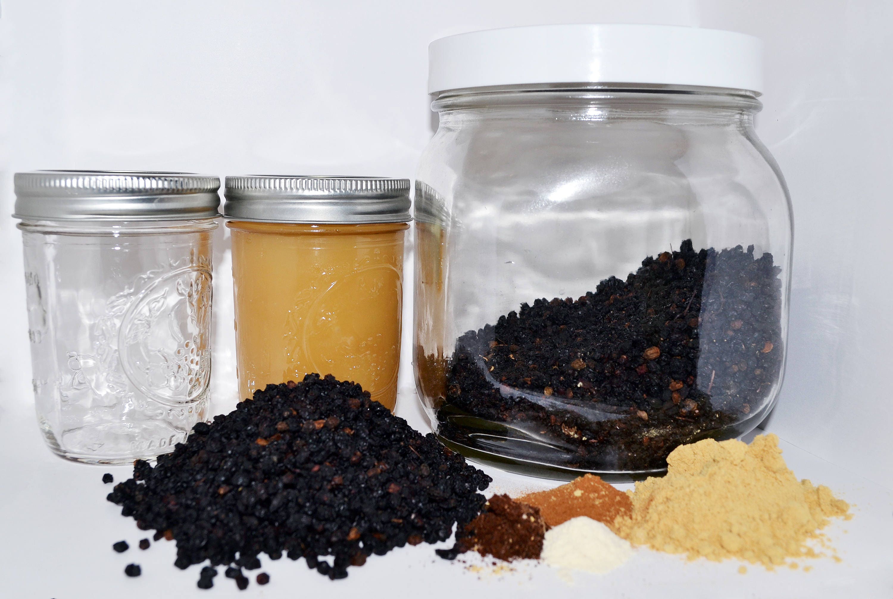 Elderberry Syrup Kit / Herbal Medicine Remedies flu w/ Raw