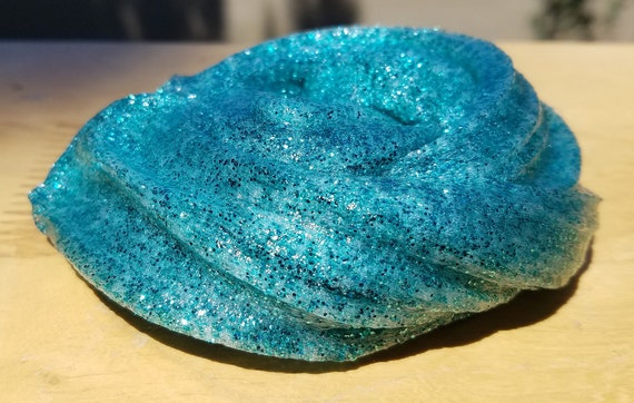 Aqua Blue Glitter Overload Slime/Metallic Slime/Scented