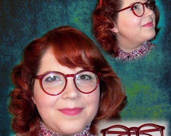 Vintage 80's 90's Eyeglasses Frames Reading Glasses Red