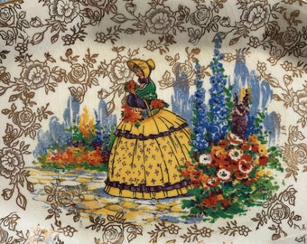 Vintage Collectible Plates - Three Crinoline Ladies - James Kent Ltd - London - Free Shipping