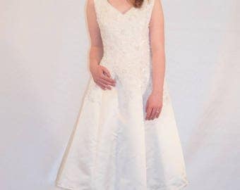 Vintage upcylced tea length wedding dress